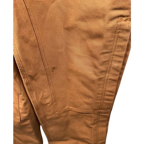 Carhartt FR Bib Overalls 34x32 | Fire Resistant 2112 CAT2 Zip Leg Workwear Brown - Picture 7 of 11